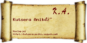 Kutsera Anikó névjegykártya